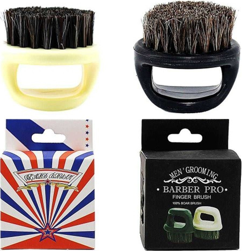 Щітка Barber кругла для бороди з ручкою чорна/біла Щ21572 YRE  Фото 2 