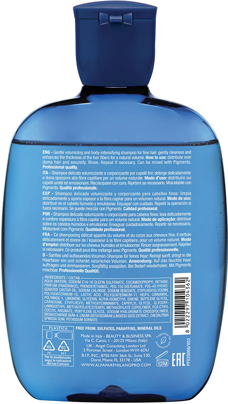 Шампунь для об'єму волосся SDL Volumizing Shampoo Alfaparf 250 мл на beauty-prof.com Фото 2 Шампунь для об'єму волосся SDL Volumizing Shampoo Alfaparf 250 мл Фото 2