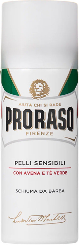 Піна для гоління для чутливої ​​шкіри з екстрактом зеленого чаю Proraso, 50 мл