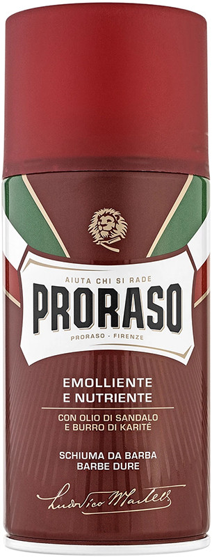 Піна для гоління для жорсткої щетини Sandalwood & Shea Butter Proraso, 300 мл