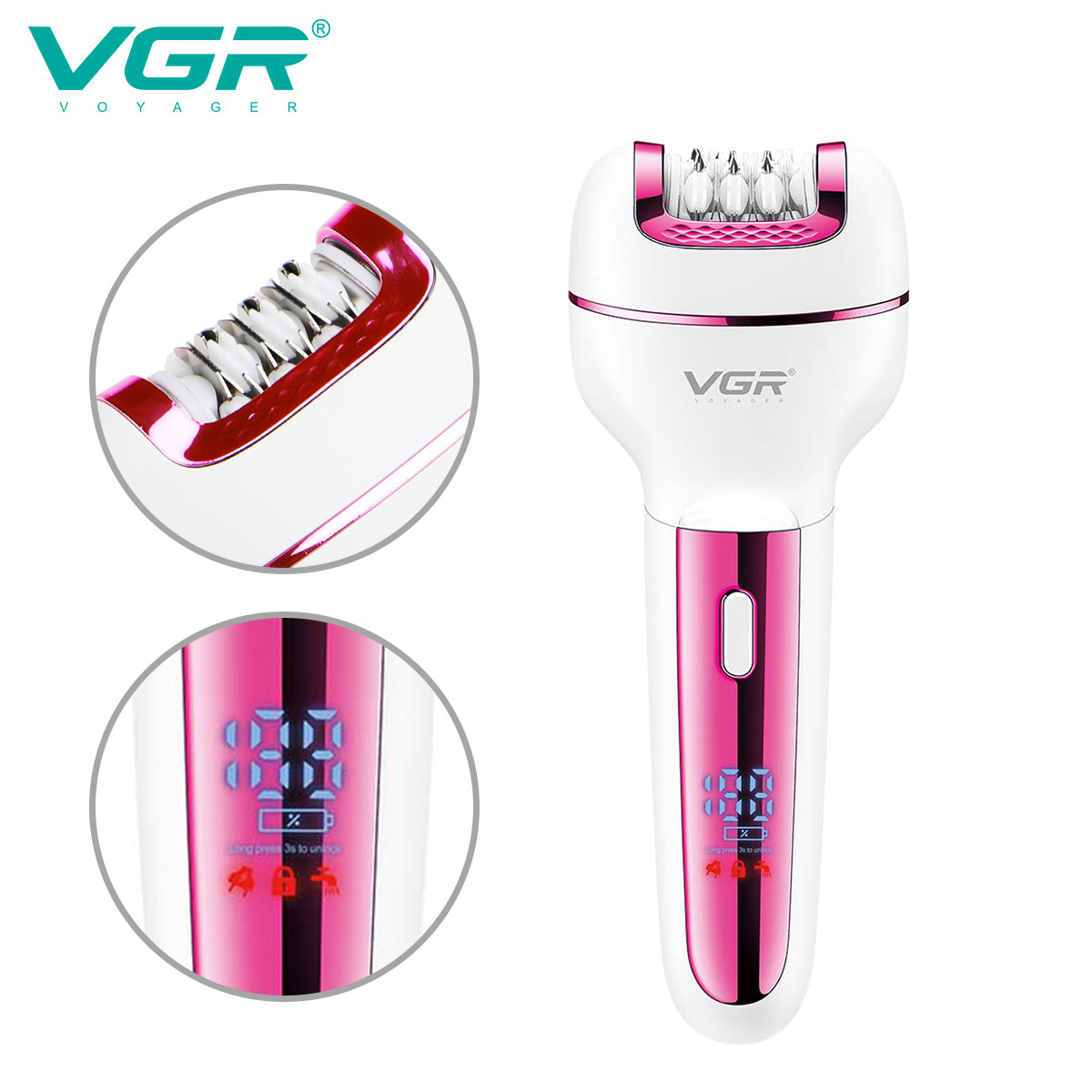 Эпилятор 3 в 1 PINK V-732 VGR  Фото 3 