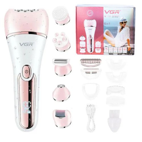 Эпилятор 6 в 1 (12 насадок) IPX7 PINK V-733 VGR  Фото 2 