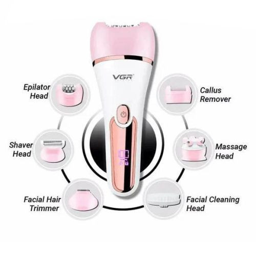 Эпилятор 6 в 1 (12 насадок) IPX7 PINK V-733 VGR  Фото 4 