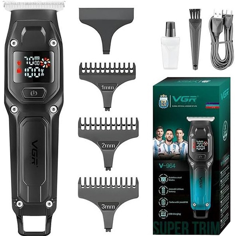 Тример для стрижки (4 насадки) BLACK V-964 VGR на beauty-prof.com Тример для стрижки (4 насадки) BLACK V-964 VGR
