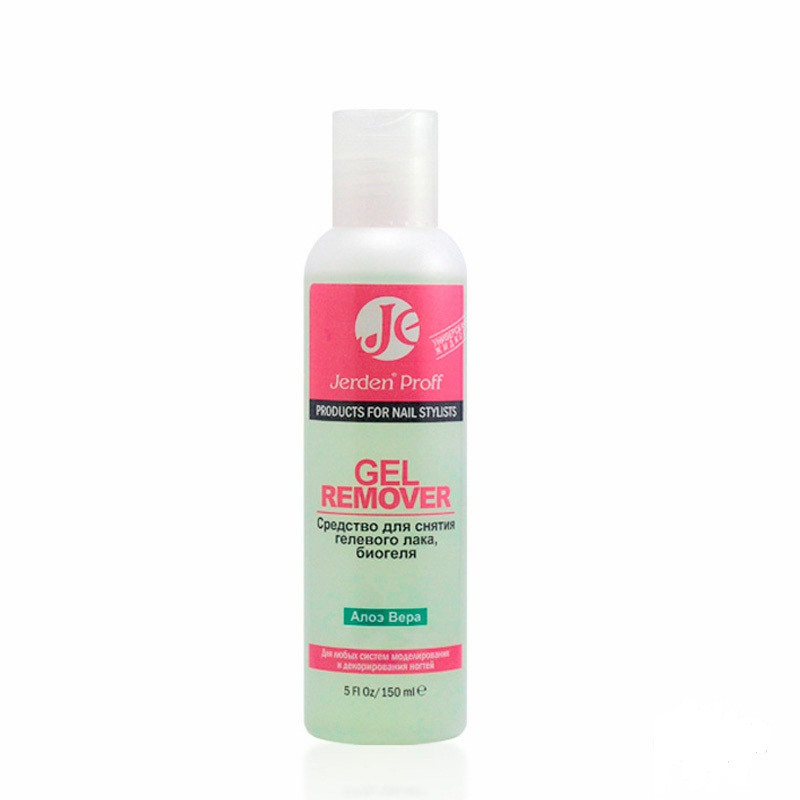 Засіб для зняття гел.  лаку Алое 150 мл (Gel Remover) JERDEN