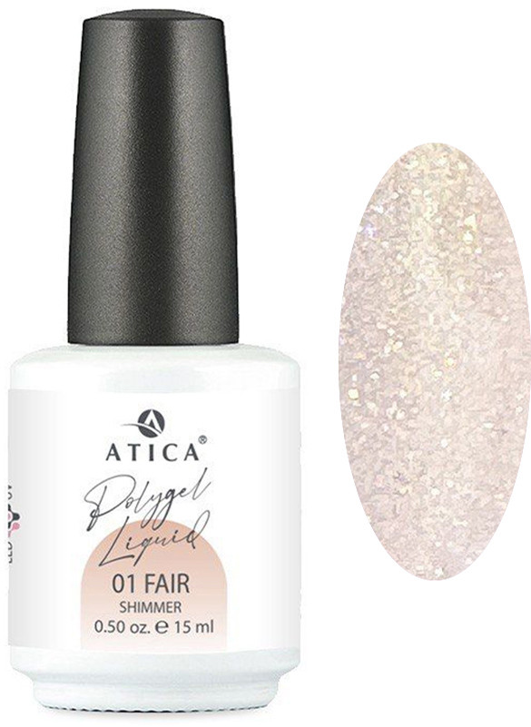 Рідкий полігель Polygel Liquid №01 Fair Shimmer Atica, 15 мл