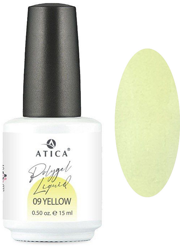 Рідкий полігель Polygel Liquid №09 Yellow Atica, 15 мл