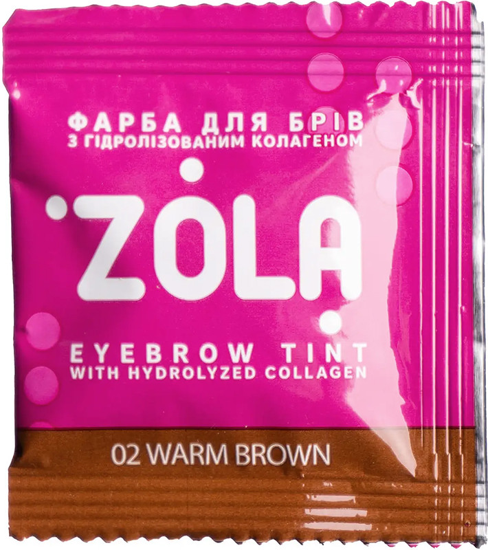 NEW Фарба для брів у саші з окислювачем 02 Warm Brown Zola, 2х5 мл  Фото 2 