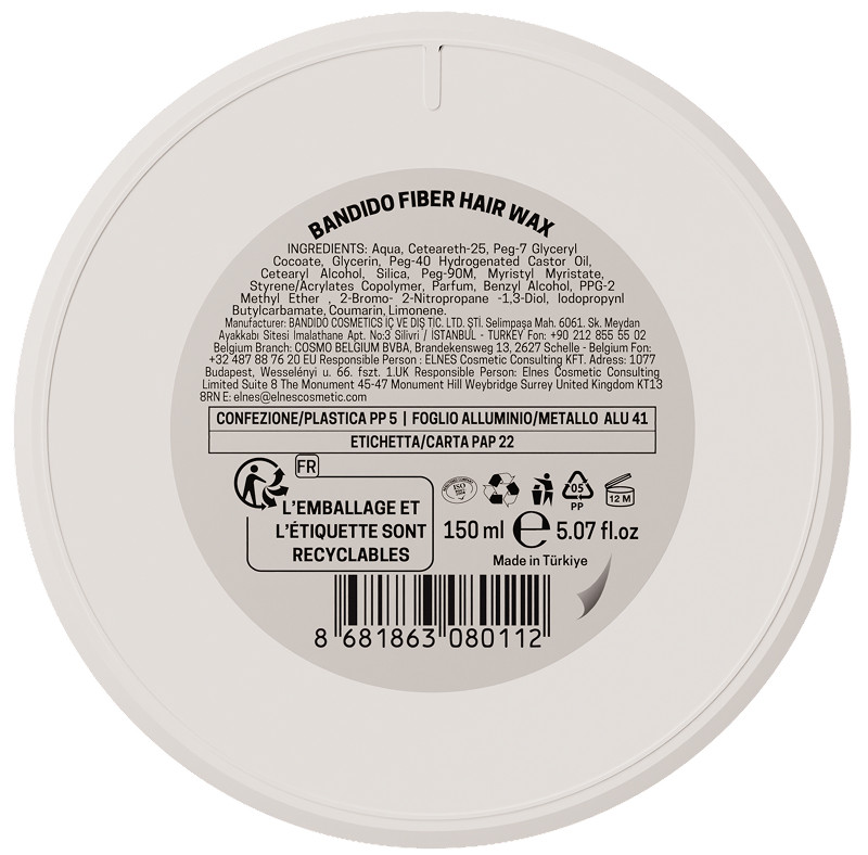 Воск для укладки волос с моделирующими волокнами Fiber Hair Wax Bandido, 150 мл на beauty-prof.com Фото 7 Воск для укладки волос с моделирующими волокнами Fiber Hair Wax Bandido, 150 мл Фото 7