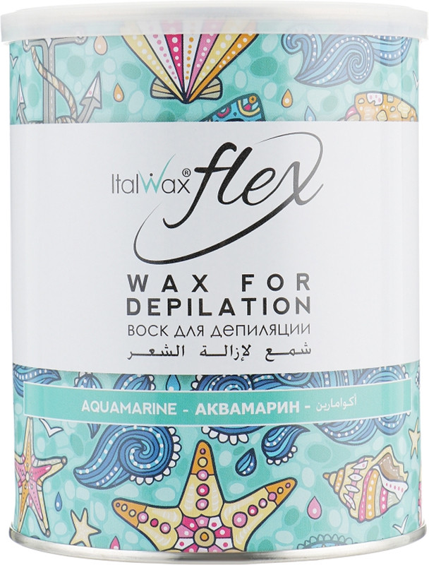 Віск для депіляції в банці Аквамарин FLEX ItalWax, 800 мл