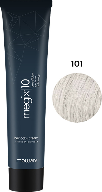 Краска для волос 101 ультра светлый пепельный блонд Megix10 Mowan, 100 мл