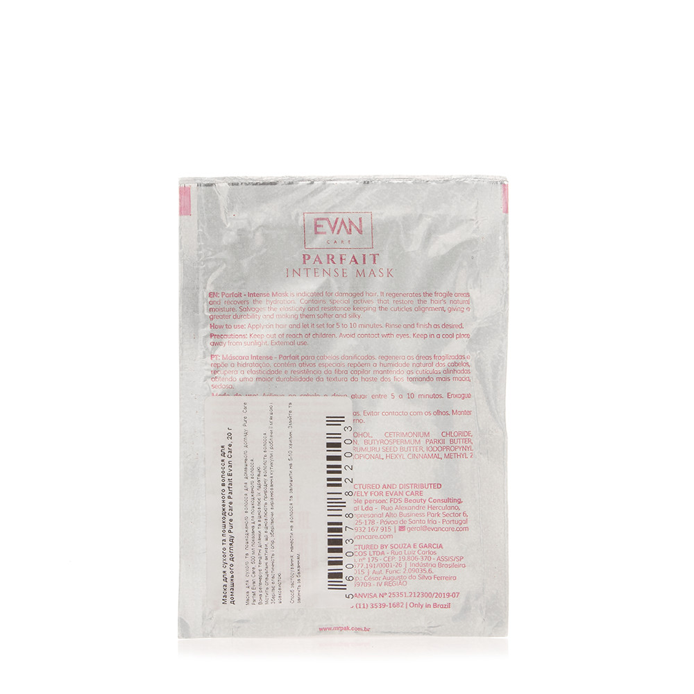 Маска для сухого та пошкодженого волосся для домашнього догляду Pure Care Parfait Evan Care, 20 мл на beauty-prof.com Фото 2 Маска для сухого та пошкодженого волосся для домашнього догляду Pure Care Parfait Evan Care, 20 мл Фото 2