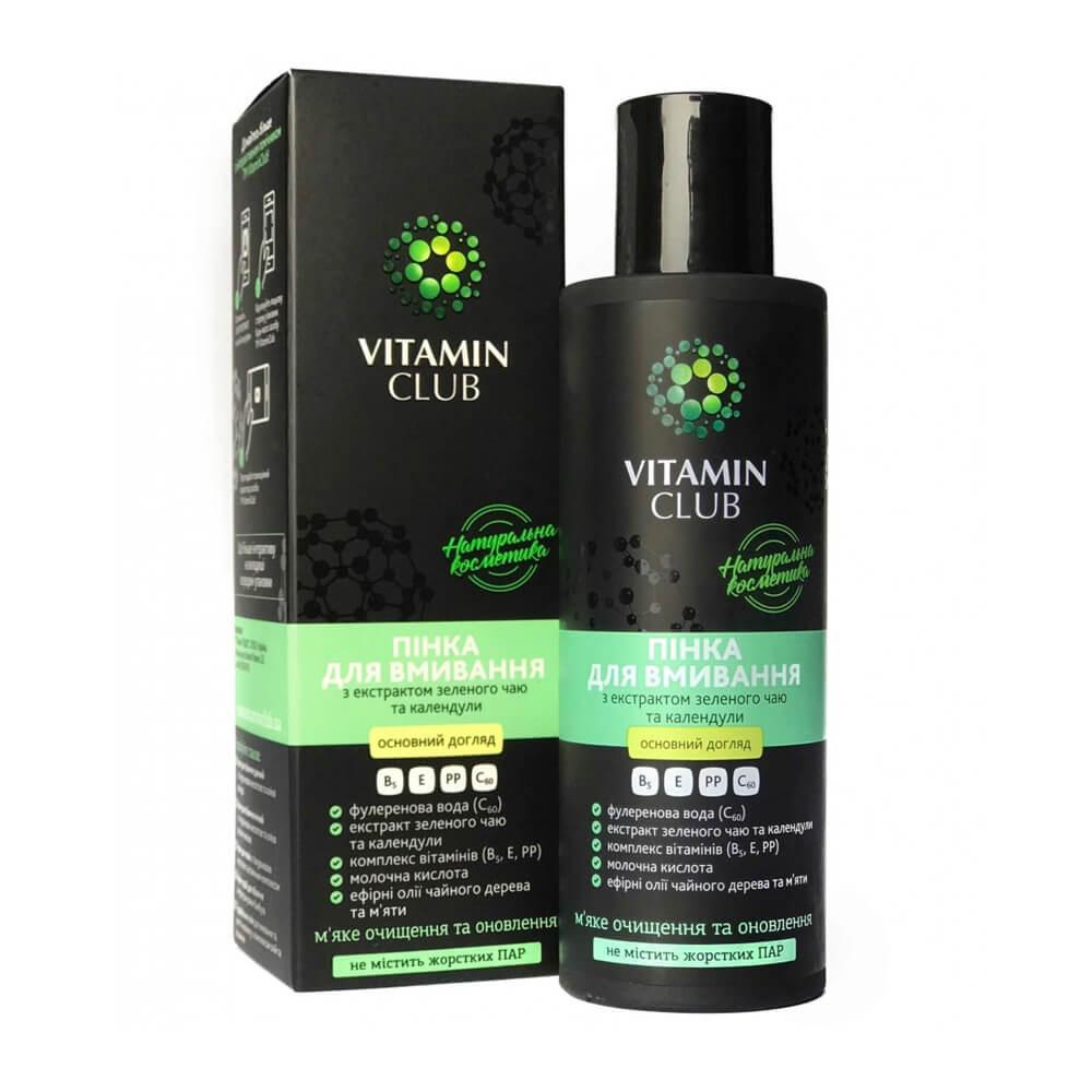 Пінка для вмивання з екстрактом зеленого чаю та календули VitaminClub