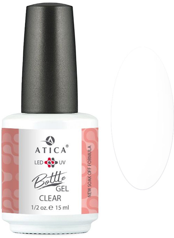 Жидкий укрепляющий гель Bottle Gel №01 Clear Atica, 15мл