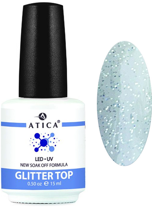 Фінішне покриття Glitter Top Atica, 15 мл