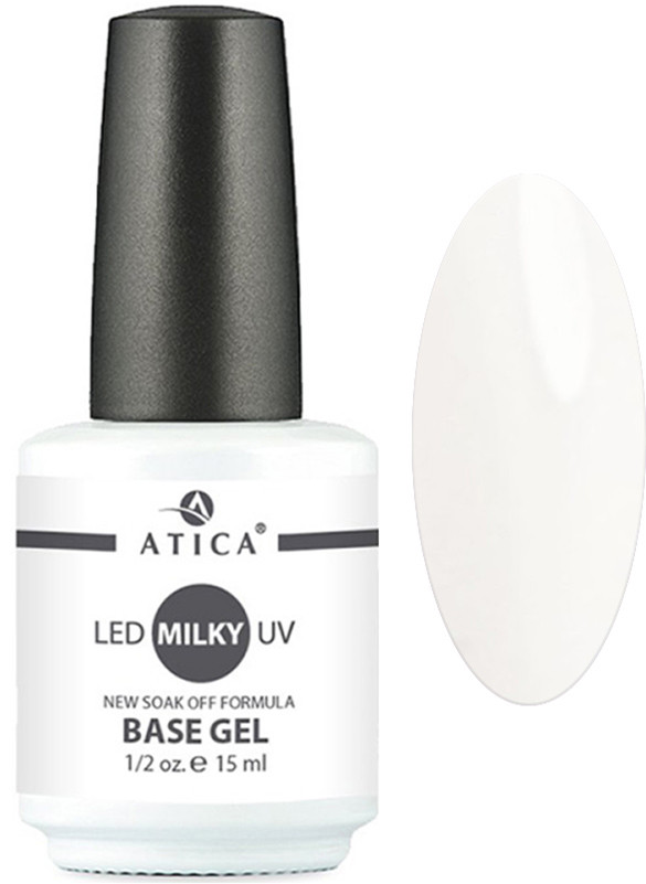 База камуфлююча Base Gel Milky Soak-Off Atica, 15 мл