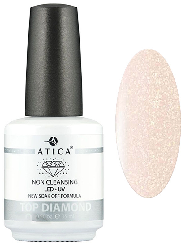 Финишное покрытие без липкого слоя алмазное Top Diamond Non Cleansing Atica, 15 мл