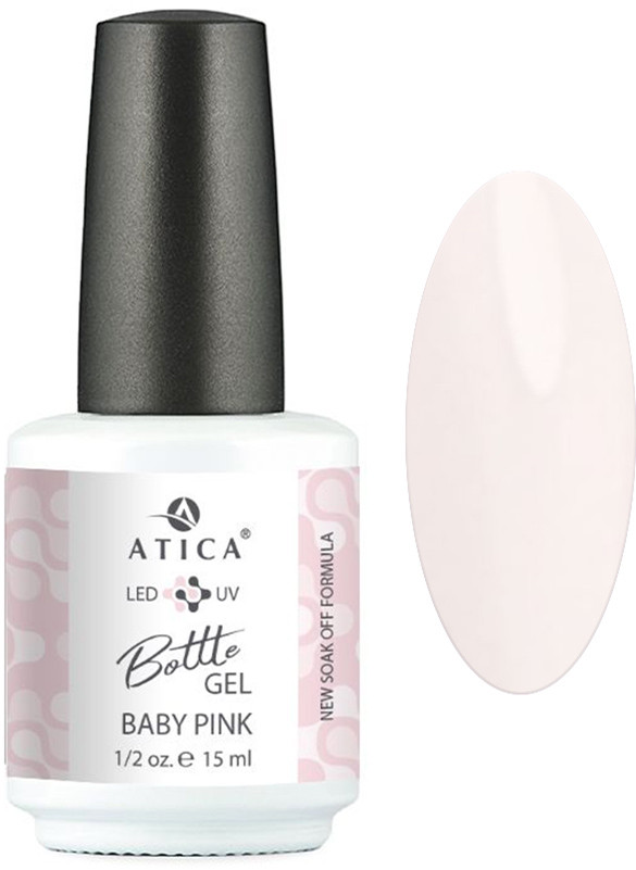 Жидкий гель укрепляющий Bottle Gel №03 Baby-Pink Soak-Off Atica, 15 мл
