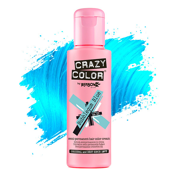 Тінт-фарба для волосся №63 блакитний баблгам Crazy Color, 100 мл