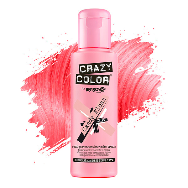 Тинт-краска для волос №65 розовый сахарная вата Crazy Color, 100 мл