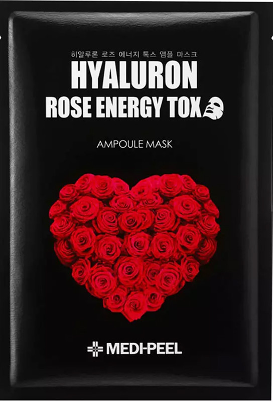 Маска тканинна з гіалуроновою кислотою Medi-Peel Hyaluron 100 Rose Energy Tox Mask, 1 шт