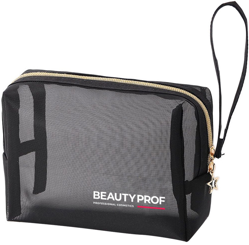 Косметичка прозора із сітки чорна Beauty Prof