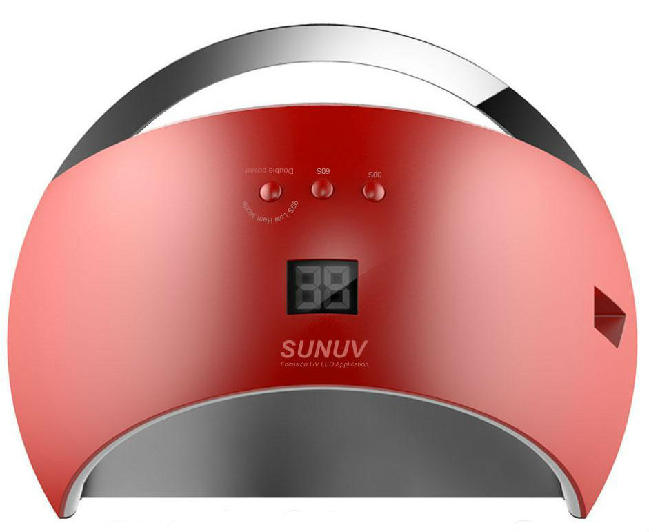 Лампа LED/UV SUN-6 гибридная (с дисплеем) красная, 48 Вт