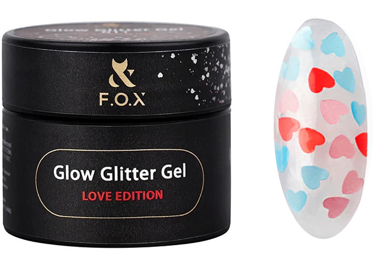 Глітер для дизайну Glow Glitter Gel Love Edition №015 F.O.X, 5 мл