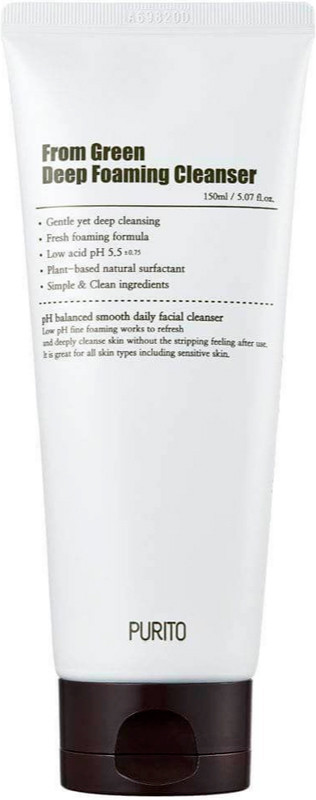 Пенка для умывания с центеллой и зеленым чаем Purito From Green Deep Foaming Cleanser, 150 мл