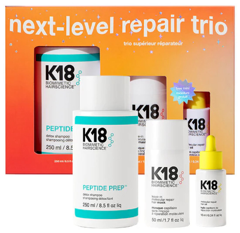 Набор подарочный "Трио для идеальных волос" Next Level Repair Trio K18, (250мл/50мл/10мл) на beauty-prof.com Фото 2 Набор подарочный "Трио для идеальных волос" Next Level Repair Trio K18, (250мл/50мл/10мл) Фото 2