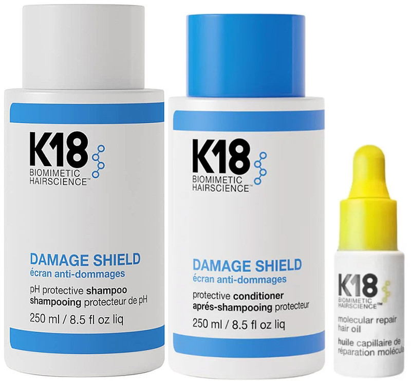 Набір основного догляду за волоссям Damage Shield Routine Kit K18, (250мл/250мл/4мл)