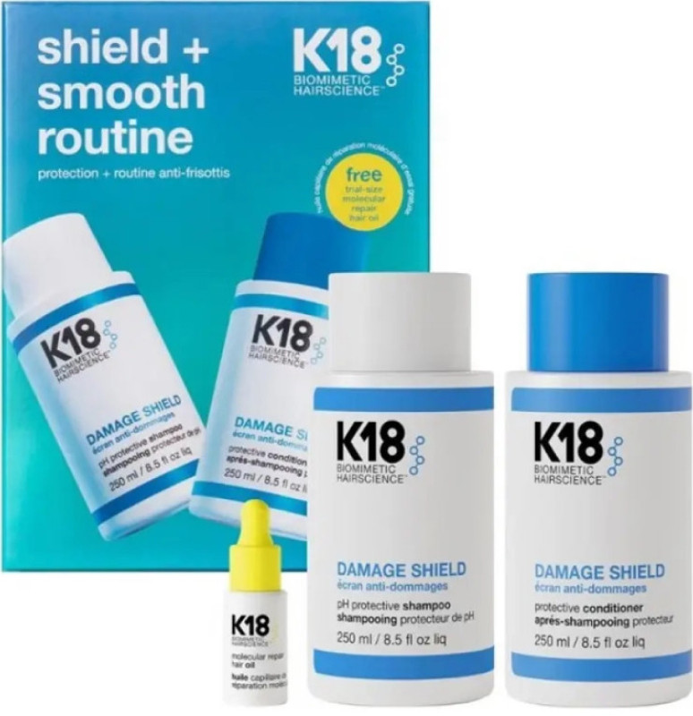Набір основного догляду за волоссям Damage Shield Routine Kit K18, (250мл/250мл/4мл)  Фото 2 