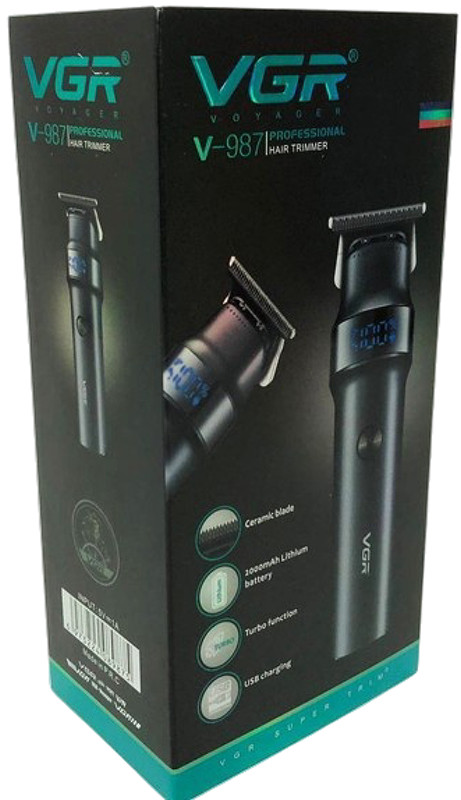 Тример для стрижки (3 насадки) V-994V-987 VGR на beauty-prof.com Фото 2 Тример для стрижки (3 насадки) V-994V-987 VGR Фото 2