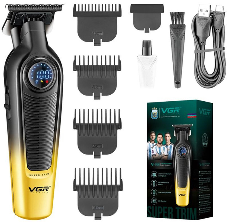 Тример для стрижки (4 насадки) YELLOW V-996 VGR на beauty-prof.com Тример для стрижки (4 насадки) YELLOW V-996 VGR