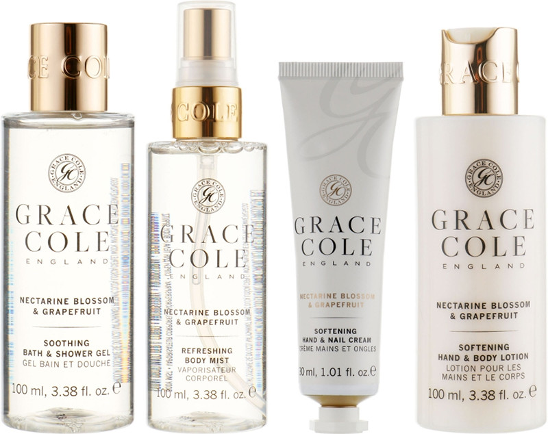 Набір дорожній Nectarine Blossom & Grapefruit Grace Cole, (30 мл/100 мл/100 мл/100 мл)  Фото 2 