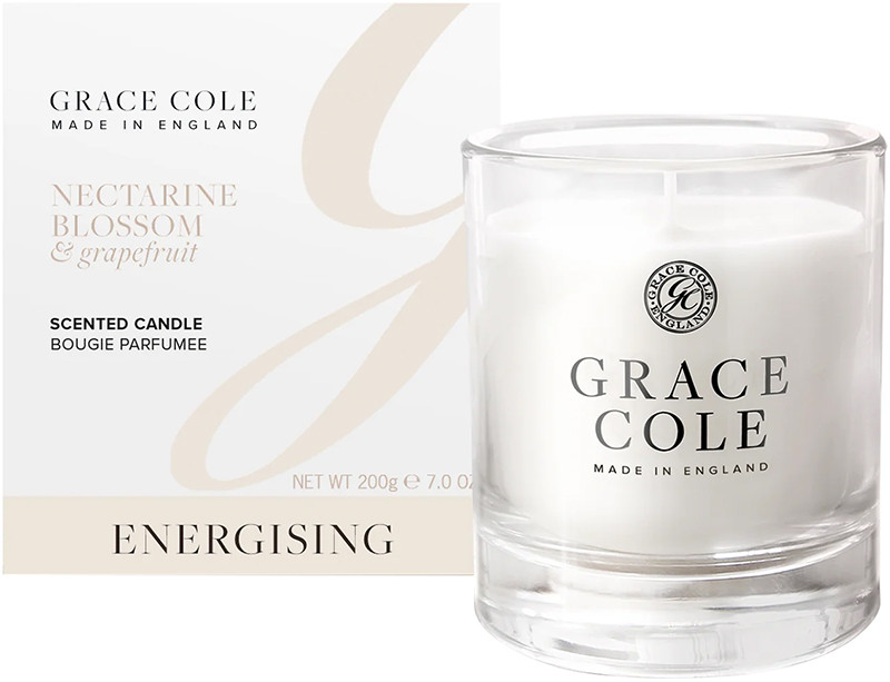Свічка ароматизована Nectarine Blossom & Grapefruit Grace Cole, 200 г 