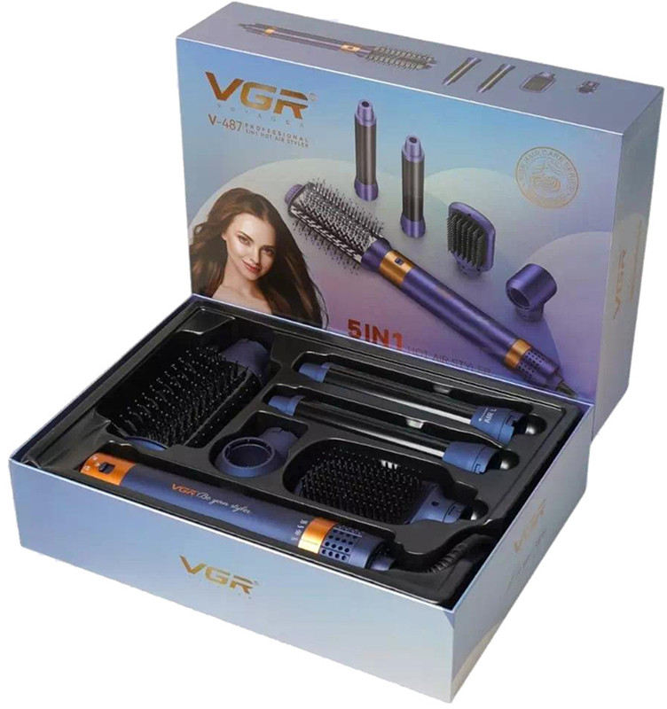 Фен-стайлер 5 в 1 (5 насадок) Purple V-487 VGR  Фото 5 