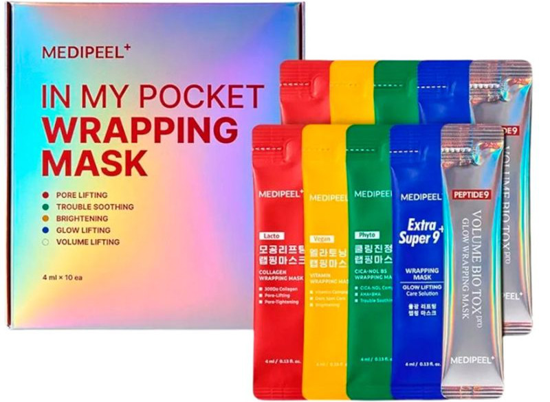 Набір мініатюр масок-плівок для обличчя In My Pocket Wrapping Mask Medi-Peel, 10х4 мл