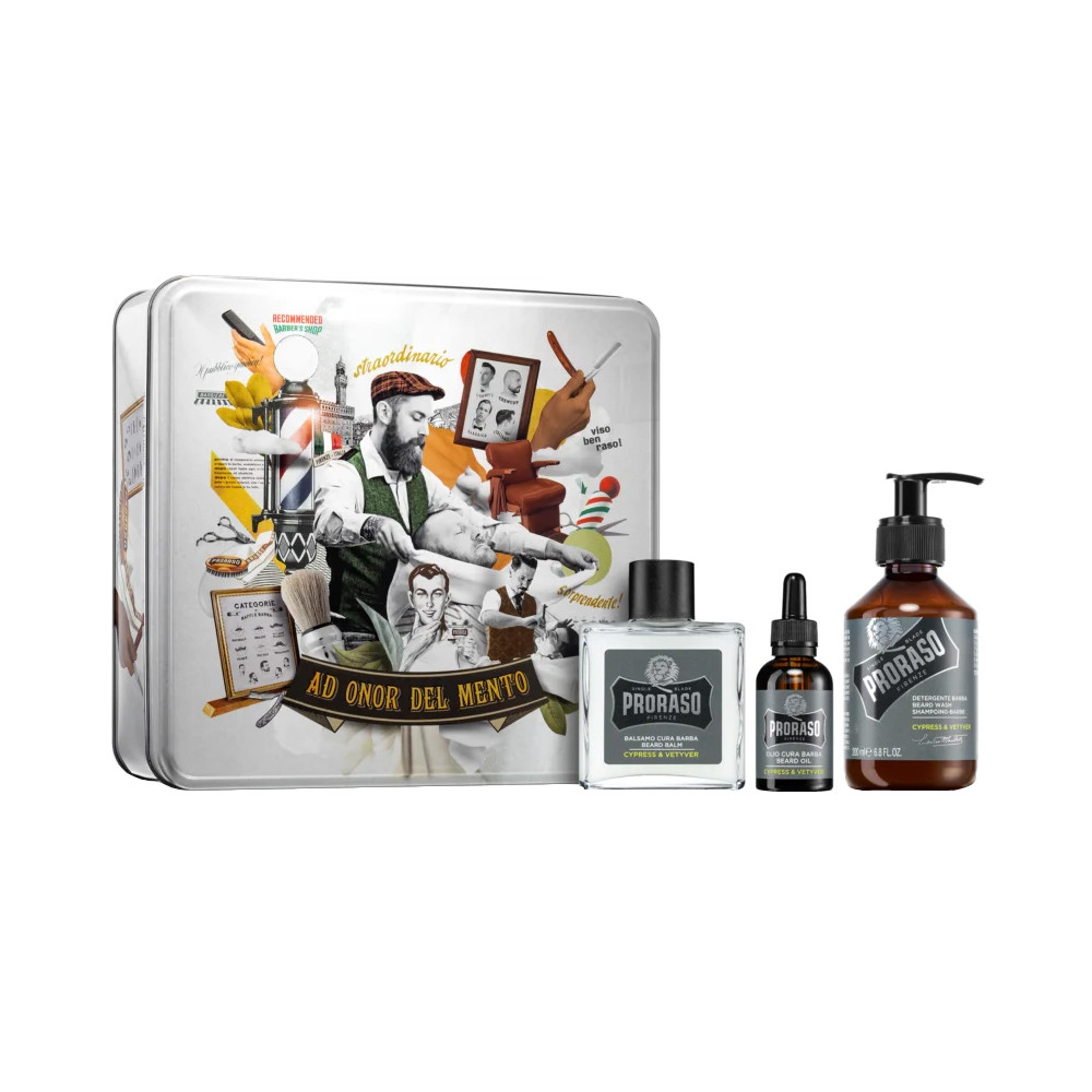 Набір для бороди Cypress & Vetyver Proraso, 200х30х100 мл на beauty-prof.com Фото 2 Набір для бороди Cypress & Vetyver Proraso, 200х30х100 мл Фото 2