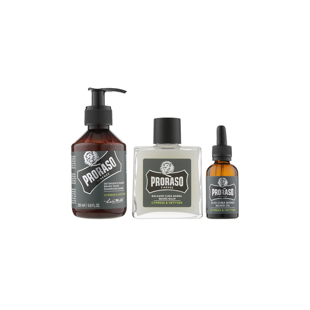 Набір для бороди Cypress & Vetyver Proraso, 200х30х100 мл на beauty-prof.com Фото 3 Набір для бороди Cypress & Vetyver Proraso, 200х30х100 мл Фото 3