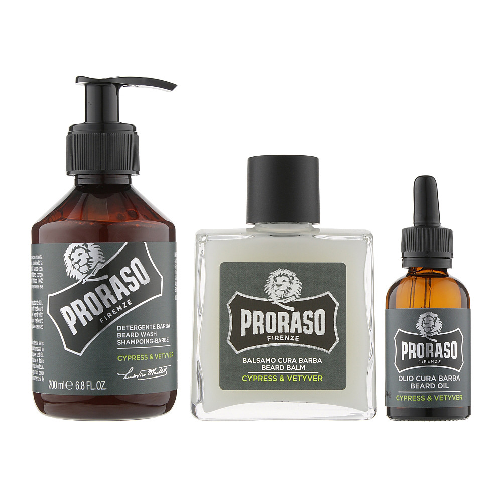 Набір для бороди Cypress & Vetyver Proraso, 200х30х100 мл на beauty-prof.com Фото 4 Набір для бороди Cypress & Vetyver Proraso, 200х30х100 мл Фото 4