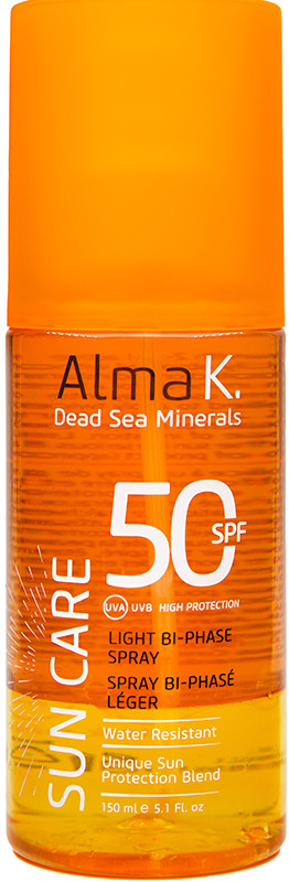 Спрей сонцезахисний двофазний легкий для тіла SPF50 Alma K, 150 мл