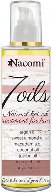 Натуральна гаряча олія для догляду за волоссям 7 Oils Hair Treatment Nacomi, 100 мл