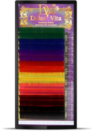 Вії в стрічці кольорові Colormix (8цв.) 0,2 - 10мм В