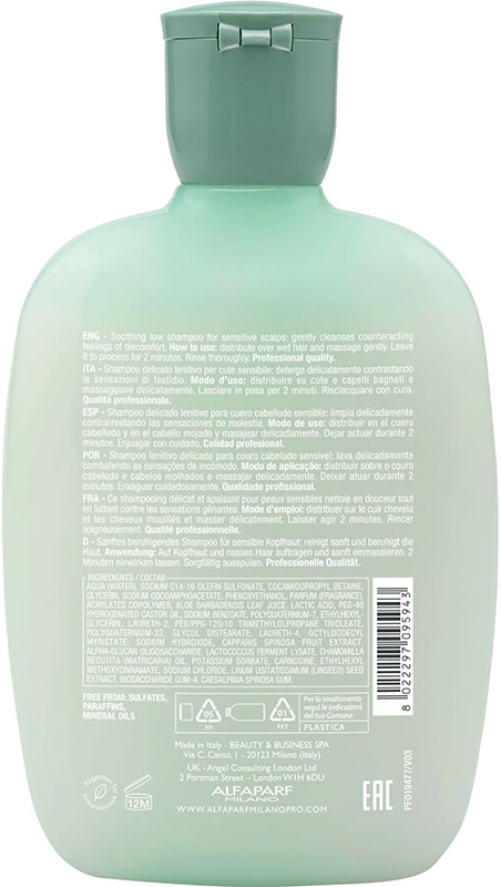 Шампунь для чутливої шкіри голови SENSITIVE Alfaparf 250мл на beauty-prof.com Фото 2 Шампунь для чутливої шкіри голови SENSITIVE Alfaparf 250мл Фото 2