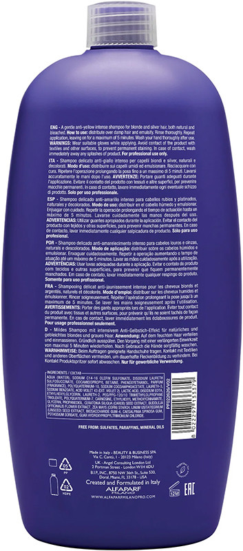 Шампунь для нейтрализации желтизны SDL Blonde Anti-Yellow Alfaparf 1000 мл на beauty-prof.com Фото 2 Шампунь для нейтрализации желтизны SDL Blonde Anti-Yellow Alfaparf 1000 мл Фото 2