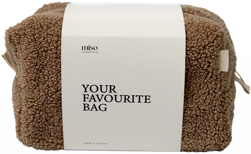 Косметичка светло коричневый квадрат MIDDLE TEDDY Miso 