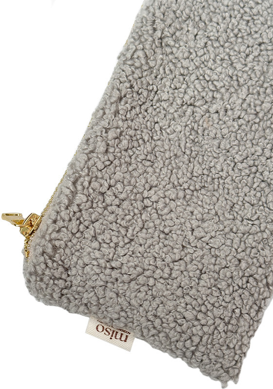 Косметичка серого цвета плоская TEDDY Miso  Фото 2 