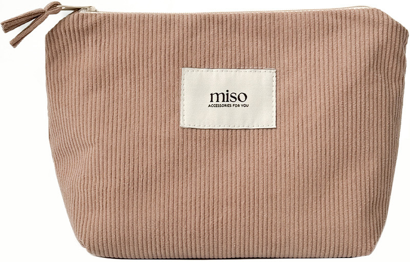 Косметичка треугольник вельвет коричневого цвета MAX Miso