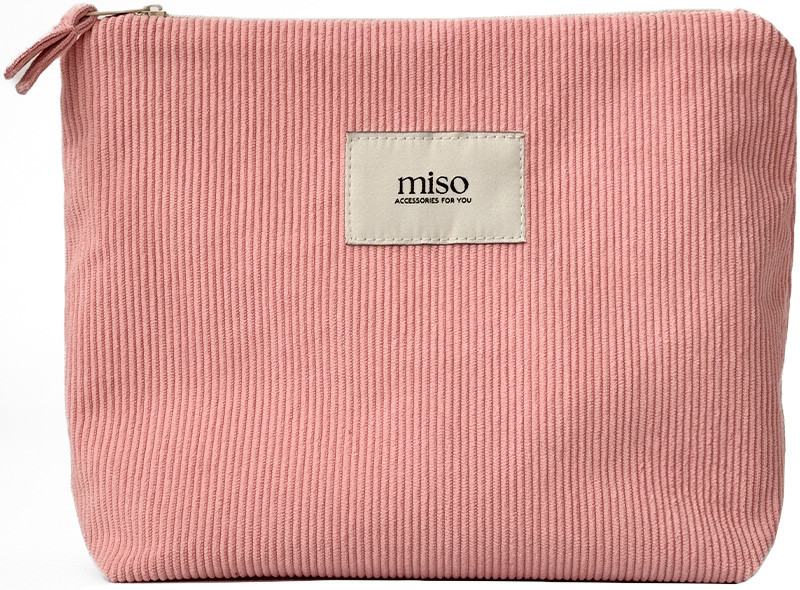 Косметичка треугольник вельвет розового цвета MAX Miso